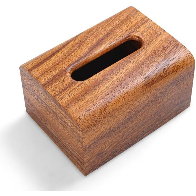 Premium Walnut Wood Tissue Box Cover with Slide-Out Bottom - Modern Decorative Tissue Holder, 5, 6x5, 6x6 Inch Natural Wood Finish, Durable & Stylish for Bedroom, Dining Table, Office - Elegant Home Decor Accessory, Tissue Holder for Bathroom, Bedroom