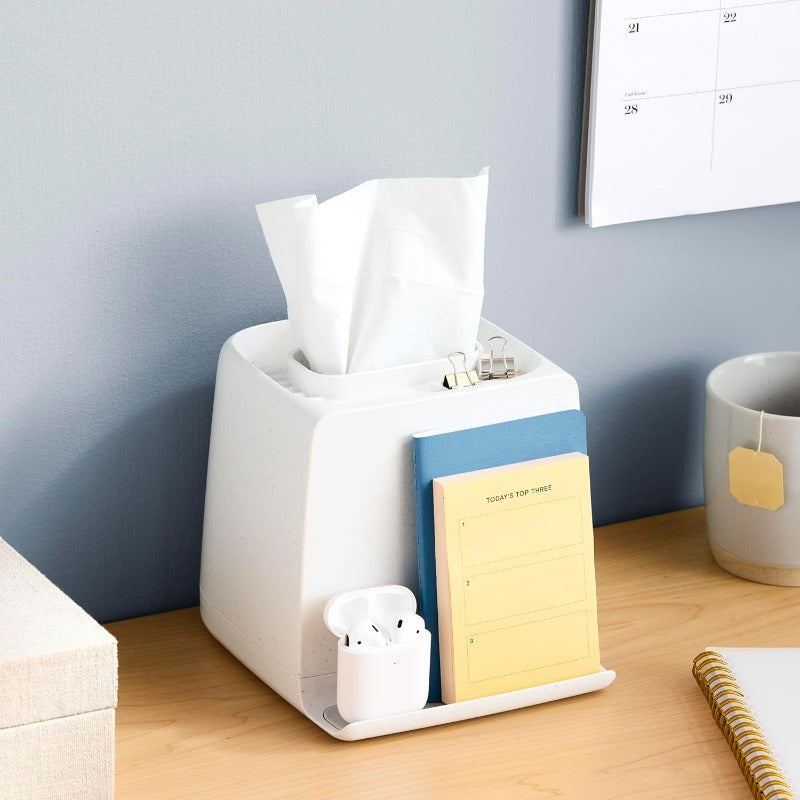 The Cube Tissue Holder Is a Square Box Designed to Store Phones, Jewelry, Makeup, And Other Accessories, Perfect for Organizing Your Nightstand, Desk, Or Bathroom.