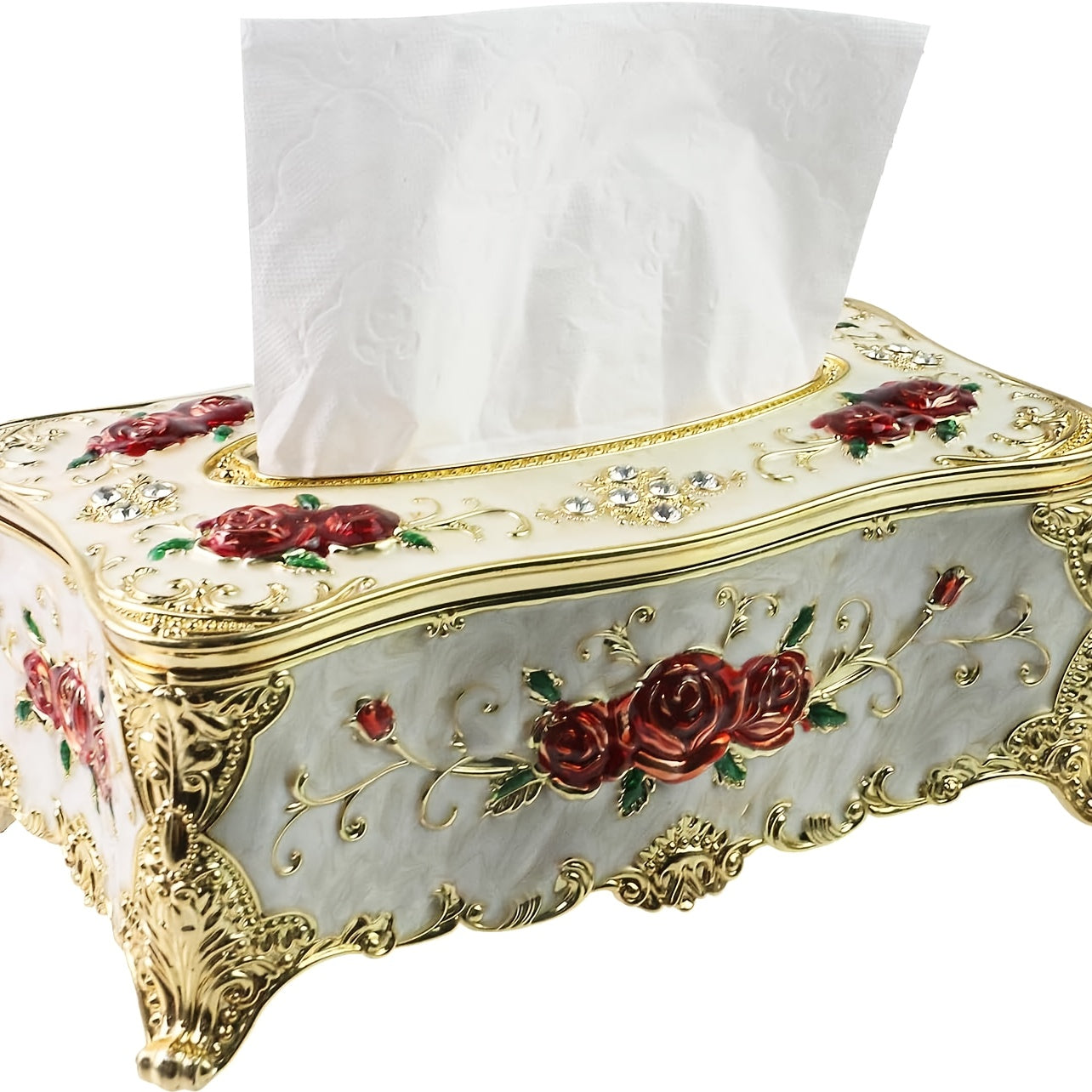 Tissue Box Cover Tissue Box Holder Facial Tissue Paper Organizer Luxury Facial Napkin Holder for Home, 1 count, Living Room Decor, Bathroom Accessory, Modern Design, Sleek Holder, Lightweight Construction, Durable Material, Napkin Storage, Household