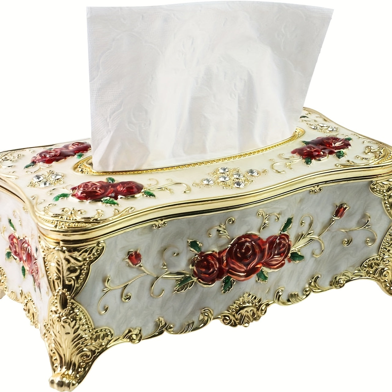 Tissue Box Cover Tissue Box Holder Facial Tissue Paper Organizer Luxury Facial Napkin Holder for Home, 1 count, Living Room Decor, Bathroom Accessory, Modern Design, Sleek Holder, Lightweight Construction, Durable Material, Napkin Storage, Household