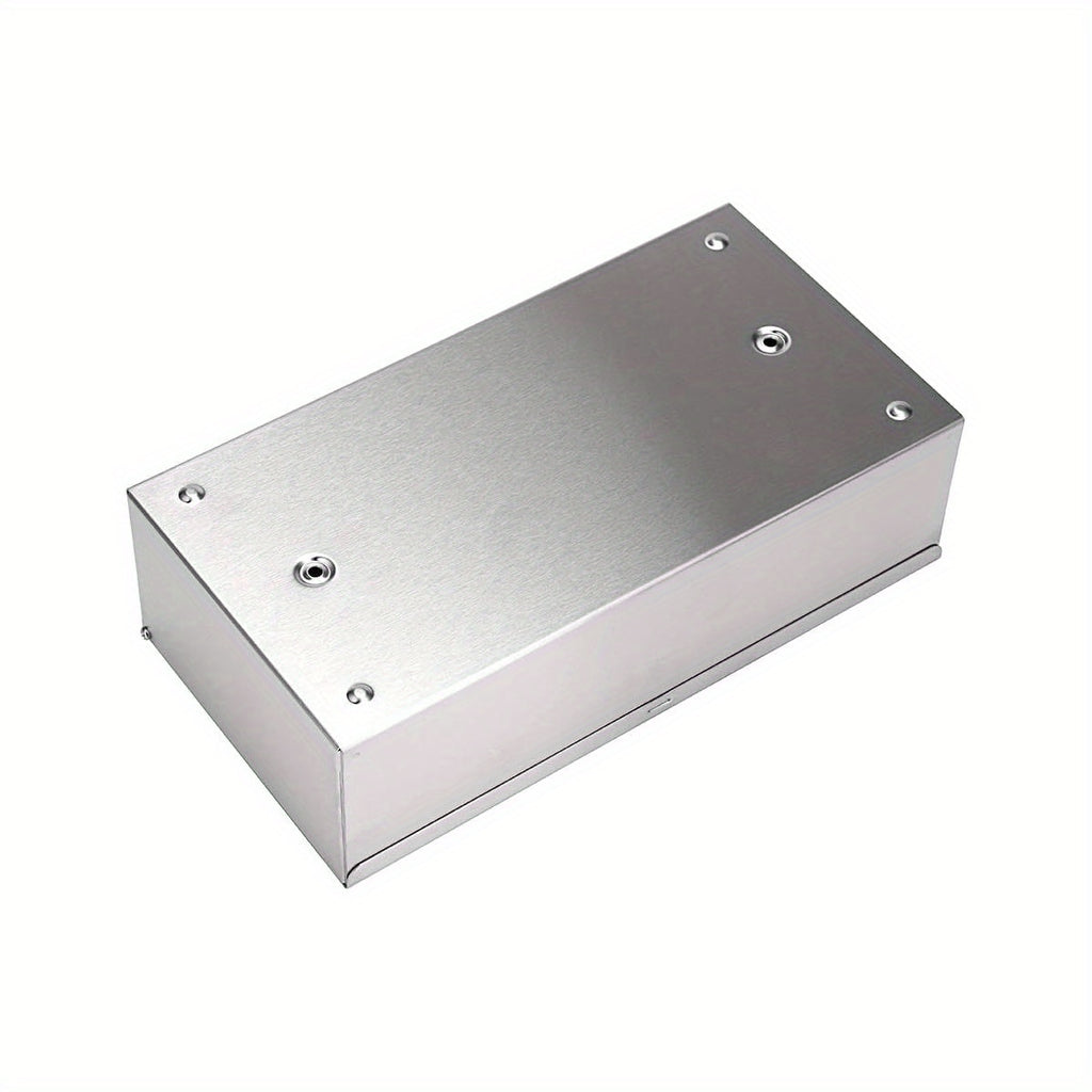Modern Brushed Nickel Stainless Steel Tissue Box Cover - Sleek Rectangular Design with Secure Clamps, Durable Plastic for Bathroom, Bedroom, Office, and Car Use, Bathroom Organizers And Storage, Versatile Room Accessory, Minimalist Design, Polished Finish