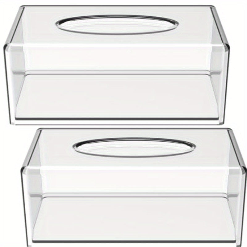 2 Pack Clear Tissue Dispenser Box Lar Facial Acrylic Tissue Box Cover Holder Napkin Organizer for Bathroom Kitchen and Office Room Rec 2.64gal X 5.3 W X 4.3 H