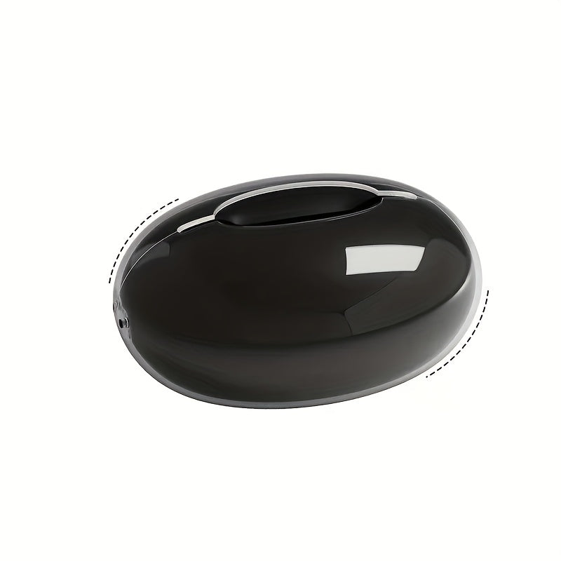 Luxury Beige Round Tissue Box Set with Decorative Lid - Modern Elegant Plastic Tissue Holder for Bathroom, Bedroom, Living Room, Desk - Durable & Hygienic Storage Organizer, Minimalist Home Decor in Beige & Black (Compatible with Standard Tissues),