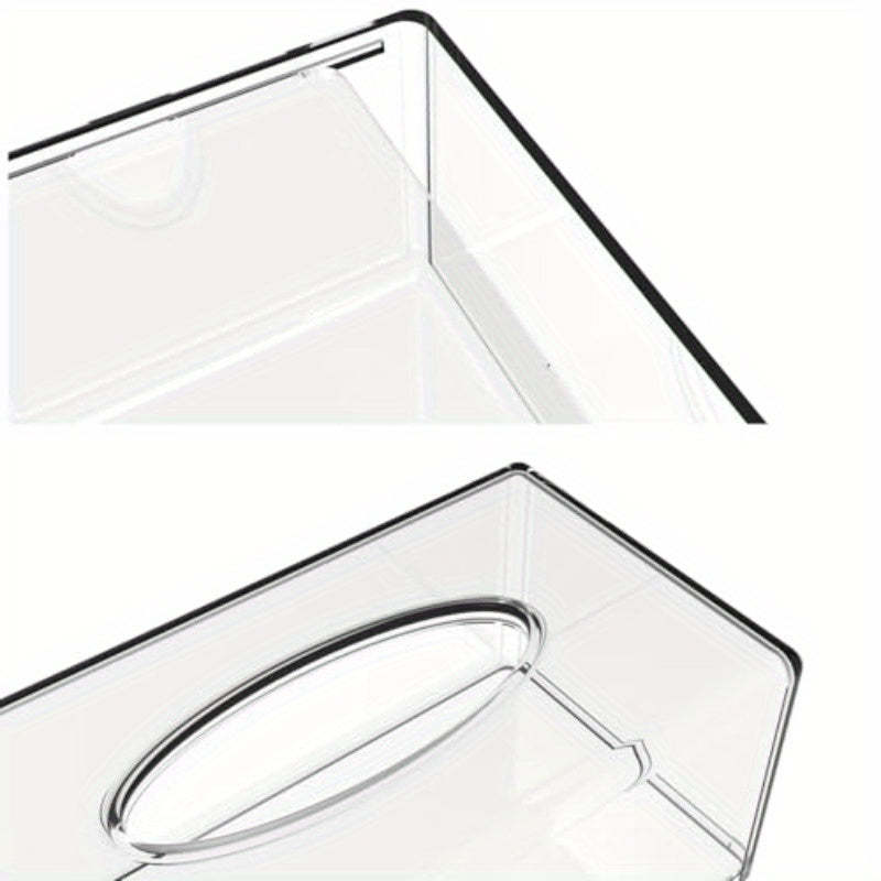 2 Pack Clear Tissue Dispenser Box Lar Facial Acrylic Tissue Box Cover Holder Napkin Organizer for Bathroom Kitchen and Office Room Rec 2.64gal X 5.3 W X 4.3 H